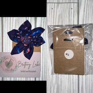 2/$10 4th of July Blue dog flower over the collar accessory 3” size new #2